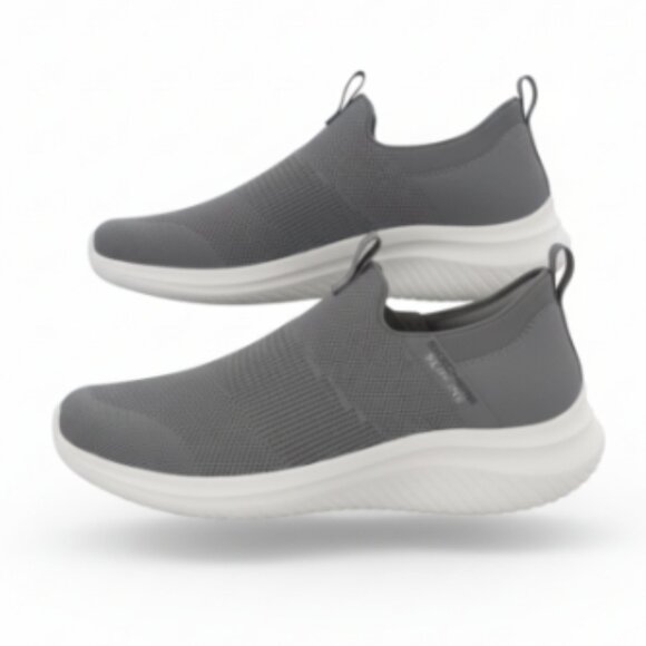 Skechers Mens Slip On Memory Foam Shoes Sz 10 Gray Hands Free Stretch Comfort